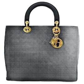 Dior-Dior Lady Dior Quilted Canvas Tote Bag-Black