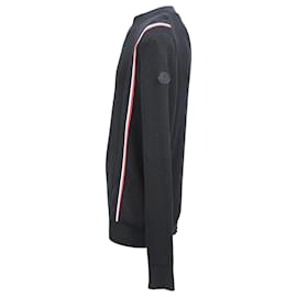 Moncler-Moncler Waffle Knit Sweater in Black Cotton-Black