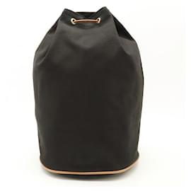 Hermès-Hermes Polochon Mimil Canvas Leather Shoulder Bag-Brown