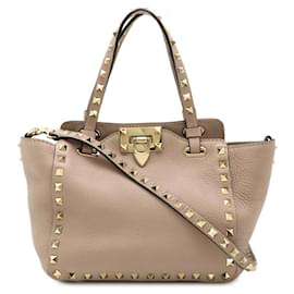 Valentino Garavani-Valentino Garavani Rockstud Leather 2way Bag-Pink