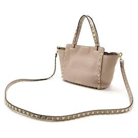 Valentino Garavani-Valentino Garavani Rockstud Leather 2way Bag-Pink