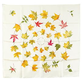Hermès-Hermes Walk in the Park Silk Scarf-White