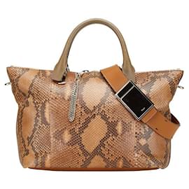 Chloé-Chloe Official Unnamed Python Leather 2way Bag-Brown