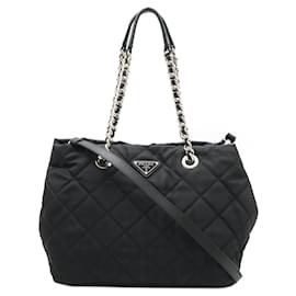 Prada-Prada Tessuto 2way shoulder bag Nylon Leather-Black