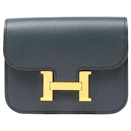 Hermès-Hermes Constance Slim Bicolor Wallet-Green