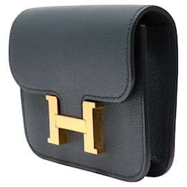 Hermès-Hermes Constance Slim Bicolor Wallet-Green