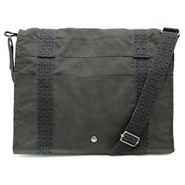 Hermès-Hermes Canvas Bass MM Messenger Bag Gray-Grey