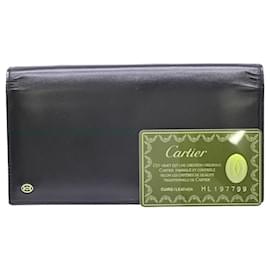 Cartier-Cartier Pasha Leather Long Wallet Black-Black