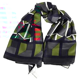 Gucci-Gucci Geometric Print Square Scarf in Multicolor Silk-Multiple colors