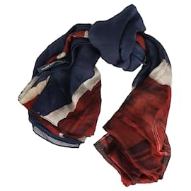 Alexander Mcqueen-Alexander McQueen "God Save McQueen" Scarf in Multicolor Modal-Multiple colors