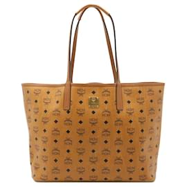 MCM-MCM Visetos PVC Leather 2way Tote Bag-Brown