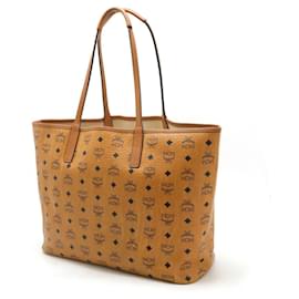MCM-MCM Visetos PVC Leather 2way Tote Bag-Brown