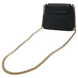 Gucci-Gucci Double G Detail Leather Shoulder Bag-Black