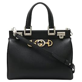 Gucci-Gucci Zumi Leather 2way Handbag-Black
