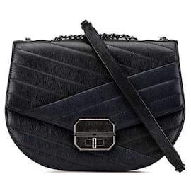 Chanel-Chanel Goatskin 2.55 Chain Shoulder Bag-Black