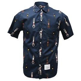 Camicia con stampa da nuotatore Thom Browne in cotone blu navy Blu Blu navy