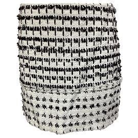 Saia mini em tweed Erdem em lã branca Multicor