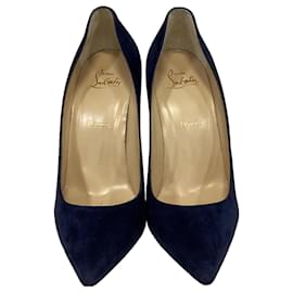Christian Louboutin- Christian Louboutin Kate Pumps in Navy Blue Suede-Blue,Navy blue