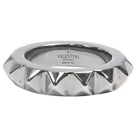 Valentino Garavani Rockstud Ring in Silver Metal Silvery Metallic