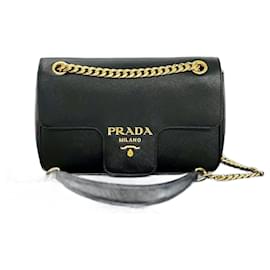 Prada-Prada Saffiano Leather Shoulder Bag-Black
