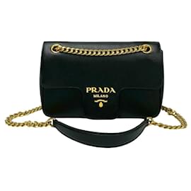 Prada-Prada Saffiano Leather Shoulder Bag-Black