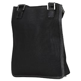 Gucci-Bolsa de Ombro em Lona e Couro Gucci 92562-Preto