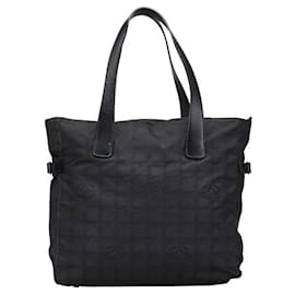 Chanel-Chanel New Travel Line Nylon Leather 2way Tote Bag-Black