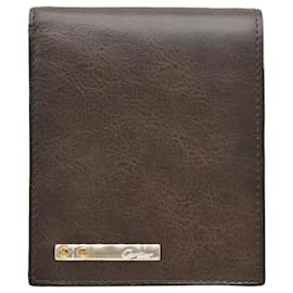 Cartier-Cartier Santos Leather Bifold Wallet Brown-Brown