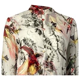 Erdem-Erdem Asymmetrical Kaylah Printed Dress in Multicolor Silk-Multiple colors
