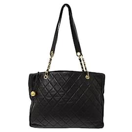 Chanel-Chanel Lambskin Matelassé Tote Bag-Black