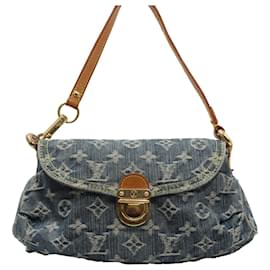 Louis Vuitton-Mini bolsa de mão em denim Monogram Louis Vuitton-Azul