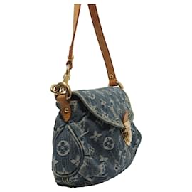Louis Vuitton-Mini bolsa de mão em denim Monogram Louis Vuitton-Azul