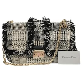 Dior-Dior Tweed Chain Shoulder Bag-Black