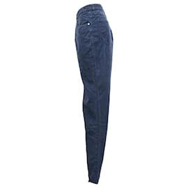 Brunello Cucinelli-Brunello Cucinelli Straight-Leg Trousers in Navy Blue Cotton-Blue,Navy blue