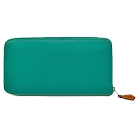 Hermès-Hermes Azap Long Silk'in Wallet Green-Green