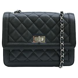Chanel-Chanel Caviar Skin Shoulder Bag Black-Black