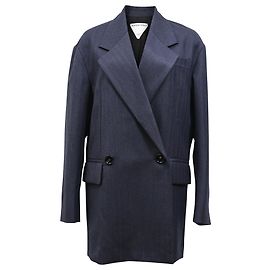 Bottega Veneta Double-Breasted Blazer in Navy Blue Wool Blue Navy blue
