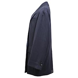 Bottega Veneta- Bottega Veneta Double-Breasted Blazer in Navy Blue Wool-Blue,Navy blue