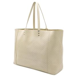 Bottega Veneta-Bottega Veneta Intreccio Mirage Leather 2way Bag-White