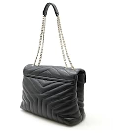 Yves Saint Laurent-Saint Laurent Loulou Leather Shoulder Bag-Black
