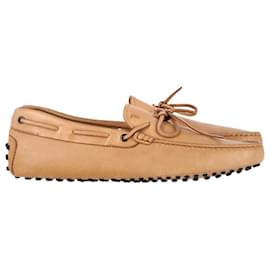 Tod's-Tod's Gommino Driving Shoes in Beige Leather-Beige