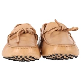 Tod's-Tod's Gommino Driving Shoes in Beige Leather-Beige