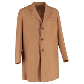 Loro Piana-Loro Piana Single Breasted Coat in Brown Wool-Brown,Red