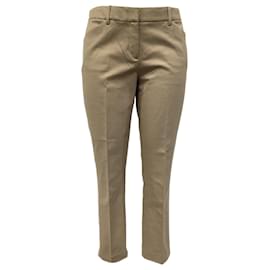 Theory-Theory Cropped Pants in Beige Cotton-Beige