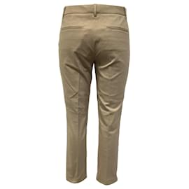 Theory-Theory Cropped Pants in Beige Cotton-Beige
