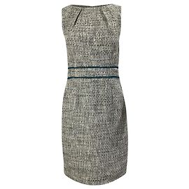 Vestido mini sem mangas em tweed cinza de algodão Jason Wu Marrom