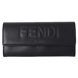 Fendi-Fendi Leather Wallet Black-Black