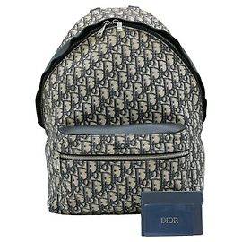 Dior Jacquard Canvas Leder Rider Rucksack Braun Beige