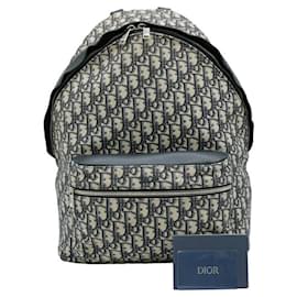 Dior-Dior Jacquard Canvas Leather Rider Backpack-Brown,Beige