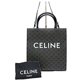 Céline-Celine Trionf Vertical Cabas Medium Handbag-Black
